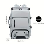⁦1pc Waterproof 43.94cm Business Laptop Backpack with Shoe Compartment, Large Capacity Travel Rucksack for Hiking & Camping, Multiple Compartments & Padded Sleeves, Fits College Students & Women's Work Carry-On, Teal Green, Organized Storage Design | Highq⁩ - الصورة ⁦17⁩
