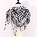 1pcs/2pcs Fashionable Middle Eastern Style Polyester Keffiyeh Scarf - Mature Striped Knitted Weekend Casual Scarf for Men and Women, Breathable Decorative Wrap with No Feathers, Machine Washable