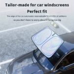 [2025 Upgraded] Car Windshield Sun Shade, UV | Sun Protection, Extended Edge No Light Leakage Design Cooling Protect Car Interior from UV Damage, Foldable Car Windshield Sun Visor for Front Window, Summer Sunscreen - Image 4