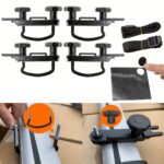 4 Universal Roof Box U-Bolt Clips, Upgraded Roof Rack Bolts, Van Mount Accessories Kit Metal U-Bracket Clips with 8 Locking Nuts and 2 Straps - Image 3
