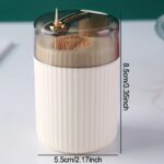⁦Automatic Pop-Up Toothpick Holder – Easy Press, Convenient Home & Restaurant Use, Green Plastic with Golden Accents, Transparent Lid, Stylish and Functional Toothpick Dispenser⁩ - الصورة ⁦3⁩