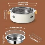 ⁦Portable Barbecue Charcoal Stove Split Barbecue Stove Round Non-Stick BBQ Rack for Outdoor Camping (Without Carbon)⁩ - الصورة ⁦6⁩