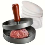 1PC Non-Stick Burger Press Patty Maker - Metal Hamburger Mold for Beef, Cheese, Veggie Burger Making, Suitable for BBQ Grill Cooking