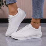 Women's Fashion Sneakers, Casual Low Top Comfortable Platform Soft Sole Skate Shoes, Low-top Versatile Work Footwear - Image 12
