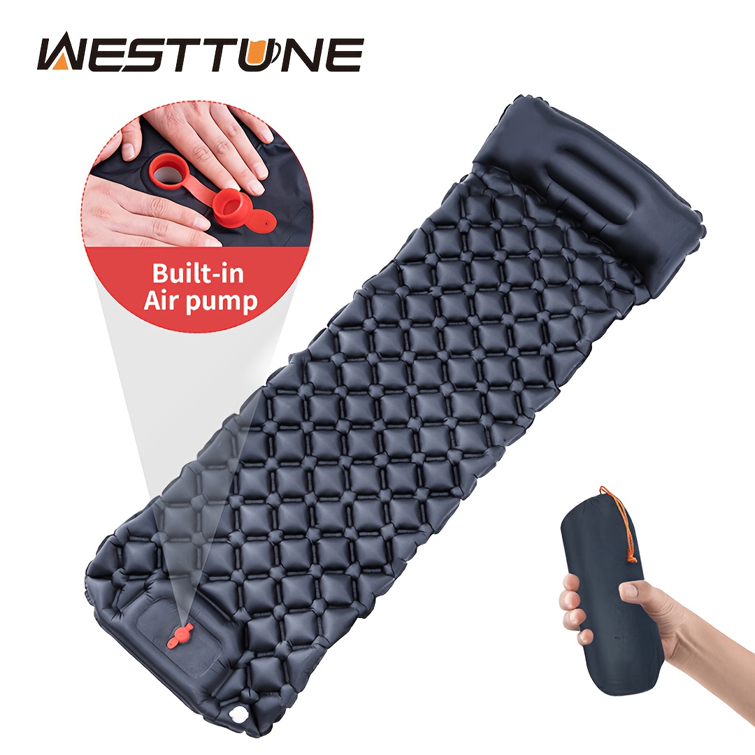 c5c66749-9285-4429-8fc1-a9dcf5691698.jpg WESTTUNE Ultralight Air Cushion Sleeping Pad - Rectangular, Nylon, Foldable Camping Mattress with Built-in Air Pump, Ideal for Hiking and Outdoor Adventures, Camping Gear | Foldable Sleeping Pad | Durable Sleeping Pad - Image 1