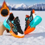 Boys' Winter Warm Fleece-Lined Athletic Sneakers - Stylish & Cozy Running Shoes with Easy Twist Buckle Closure, Durable EVA Sole, and Vibrant Flame Design for Outdoor Activities, Boy Shoes - Image 3