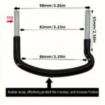 4 Universal Roof Box U-Bolt Clips, Upgraded Roof Rack Bolts, Van Mount Accessories Kit Metal U-Bracket Clips with 8 Locking Nuts and 2 Straps - Image 6
