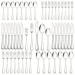 60pcs Blacks Golden Silverware Set, Stainless Steel Flatware Cutlery Set Service for 12, Tableware Eating Utensils Include Knives/Forks/Spoons, Mirror Polished, Dishwasher Safe Weddings, birthday parties, Independence Day, Oktoberfest anniversary - Image 2