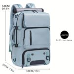 ⁦1pc Waterproof 43.94cm Business Laptop Backpack with Shoe Compartment, Large Capacity Travel Rucksack for Hiking & Camping, Multiple Compartments & Padded Sleeves, Fits College Students & Women's Work Carry-On, Teal Green, Organized Storage Design | Highq⁩ - الصورة ⁦22⁩