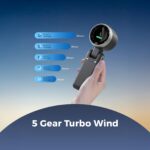 Portable Handheld Turbo Fan with 5-Speed, USB Rechargeable Battery - Up to 12 Hours of Operation, Ideal for Outdoor Activities, Travel & Work - Black - Image 8