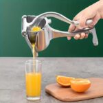 1pc Manual Citrus Fruit Juicer - Heavy-Duty Stainless Steel Hand Press for Oranges, Lemons, Pomegranates - No Electricity Needed, Easy-Clean Design for Home Kitchen, Parties & Bars, Citrus Juicer