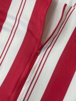⁦Men's Long Striped Hooded Robe - Red & Beige Vertical Stripes, Loose Fit, Traditional Muslim Style, Machine Washable, Comfortable Sleepwear for Cultural Events & Casual Gatherings⁩ - الصورة ⁦6⁩