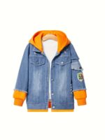 Cartoon Eagle Anime Hooded Denim Jacket for Truck Driver Cosplay, Denim Sweatshirt. - Image 7