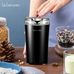 Coffee Bean Grinder Electric, Food Processor, Food Mixer, 200W Powerful Spice Grinder Electric, Grain Mills, Espresso Coffee Grinder for Spices, Nuts, 12 Cups/2.7oz, One Touch Push-Button Control with Brush, Coffee Spoon, 2 Blades - Image 2