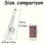 1pc, Multifunctional Stainless Steel Serving Tongs for Buffet, Fish Frying, Bread, Steak, Salad, and Dessert - Kitchen Tools for Effortless Food Prep and Presentation - Image 6