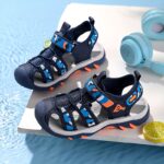 ⁦Youngsters' Breathable Mesh Sandals - Non-Slip, Comfortable for Boys & Girls, Perfect for Outdoor Play, Spring/Summer/Fall, Blue & Black Design with Hook and Loop Closure, Youngsters Sandals⁩ - الصورة ⁦9⁩