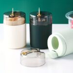 ⁦Automatic Pop-Up Toothpick Holder – Easy Press, Convenient Home & Restaurant Use, Green Plastic with Golden Accents, Transparent Lid, Stylish and Functional Toothpick Dispenser⁩ - الصورة ⁦10⁩