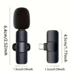 2pcs AMOSIJOY Wireless Lavalier Microphone System with 7.44meter Range, 5 Hours Playtime, Noise Cancellation, USB Charging, Rechargeable Polymer Battery - Ideal for Vlogging & Online Content Creation, Vlogging Equipment | Omnidirectional Microphone | Rech - Image 3