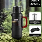 ⁦1 Large Capacity Insulated Kettle, Insulated Bucket, Insulated Cooler, Coffee Pot, Travel Kettle with Handle 316 Stainless Steel Outdoor Car Sports Double-Layer Kettle/Suitable for Outdoor Travel, Camping/Ramadan Gift⁩ - الصورة ⁦8⁩