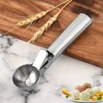 Premium Stainless Steel Ice Cream Scoop with Trigger - Heavy Duty Metal Dessert Spoon for Frozen Yogurt, Gelato, and Sundaes - Dishwasher Safe Kitchen Accessory, Perfect for Serving Delicious Treats, Ice Cream Scoop Holder|Elegant Ice Cream Scoop|Durable - Image 8