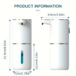 ⁦380mL Automatic Soap Dispenser with Touchless Sensor - Wall-Mounted, Rechargeable Lithium Battery, USB Charging, Modern Black Design for Bathroom and Kitchen, Bathroom Soap Dispenser|Modern Soap Dispenser|Touchless Soap Dispenser⁩ - الصورة ⁦13⁩
