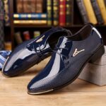 Plus Size Men's Plain Toe Classic Derby Shoes, Comfy Non Slip Lace Up Durable Rubber Sole Dress Shoes, Men's Business Occasion Shoes - Image 5