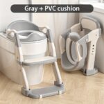 ⁦3-in-1 Portable Youngsters's Potty Training Toilet Seat - Adjustable, Foldable Step Stool with Safety Harness, Mixed Color, Plastic - Ideal for Home Use, Stair, Training⁩ - الصورة ⁦4⁩