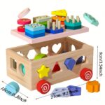 ⁦This Early Education Toy Vehicle for Boys And Girls Offers Geometric Play, Blocks for Pushing, a Colorful Set of Intelligence Blocks, Shape Matching, And Classification, Allowing Youngsters to Develop Cognitive Skills And Exercise Hand-Eye Coordination.⁩ - الصورة ⁦3⁩