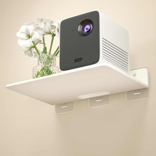 Versatile No-Drill Wall-Mounted Projector Stand & Router Holder - Durable Plastic, Two-in-one Multi-Functional Storage Shelf with Camera Support, Ideal for Home and Office Organization, Wallmounted Shelf|Contemporary Design|Precise Cutouts, Utility Racks