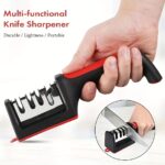 ⁦Knife Sharpener 4 Stages Professional Kitchen Knife Sharpening Stone Tungsten Diamond Ceramic Knife Sharpening Tool⁩ - الصورة ⁦8⁩