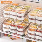 RV Fridge-Compatible Snack Storage Box with Lid & Handle - 12/8 Grid Divided Stackable Clear Food-Safe Plastic Organizer Tray for Travel, Lunch, Picnics, Parties - Portable Food Container for Fruits, Veggies, Nuts, Candy, Fridge Organizers And Storage, Pi - Image 9