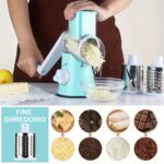 Multifunctional 3-in-1 Easy-to-Use Manual Cheese and Vegetable Potato Grater with Handle - Made of Durable Plastic, Rustproof, Easy to Clean, Perfect for Kitchen, Camping, and RV Use - Includes 3 Interchangeable Shaving Blades - Image 4
