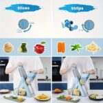 Upgraded Kitchen Safety Mandoline Slicer, Larger Size Vegetable Food Chopper with Adjustable Potato Slicing Thickness, Julienne + Dicer Kitchen Multi-Functional Vegetable Cutter, Stainless Steel Blade, Manual Operation, No Electricity Needed, Kitchen Effi - Image 6