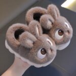 Cozy & Cute Cartoon Rabbit Plush Winter Slippers for Girls - Soft, Warm Fleece-Lined Indoor Shoes with Thick Rubber Sole, Pink, Perfect for Autumn & Winter, Cute Slippers - Image 7