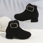 Trendy Elegant High-heeled Boots With Zipper For Girls, Lightweight Non Slip Boots For Indoor Outdoor Travel, Spring And Autumn