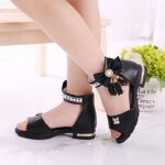 ⁦Trendy Cute Bowknot Open Toe Sandals For Girls, Breathable Lightweight Sandals For Party Wedding Holiday⁩ - الصورة ⁦5⁩