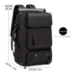 ⁦1pc Waterproof 43.94cm Business Laptop Backpack with Shoe Compartment, Large Capacity Travel Rucksack for Hiking & Camping, Multiple Compartments & Padded Sleeves, Fits College Students & Women's Work Carry-On, Teal Green, Organized Storage Design | Highq⁩ - الصورة ⁦23⁩