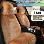 Luxury Plush Car Seat Covers - Thick Soft Faux Fox Fur 3pcs Front Single Seat Cushion Set with Back Storage Bag - Universal Fit Winter Warm Car Seat Protector for Driver and Passenger, Automotive Seat Pad, Winter Car Accessory | Plush Texture | Knit Fabri