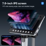7-inch HD digital microscope, equipped with eight adjustable LED lights, can be operated remotely and supports photography and video recording - Image 3