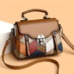 ⁦Weidola Women's Retro Rhombus Geometric Crossbody Bag - Adjustable Shoulder Strap, Large Capacity Anti-Theft Zipper Closure, with Polyester Lining, Multi-Color Options for Daily Use & Casual Outings, Independent Style Purse, Goldtone Hardware⁩ - الصورة ⁦2⁩