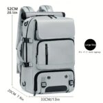 ⁦1pc Waterproof 43.94cm Business Laptop Backpack with Shoe Compartment, Large Capacity Travel Rucksack for Hiking & Camping, Multiple Compartments & Padded Sleeves, Fits College Students & Women's Work Carry-On, Teal Green, Organized Storage Design | Highq⁩ - الصورة ⁦19⁩
