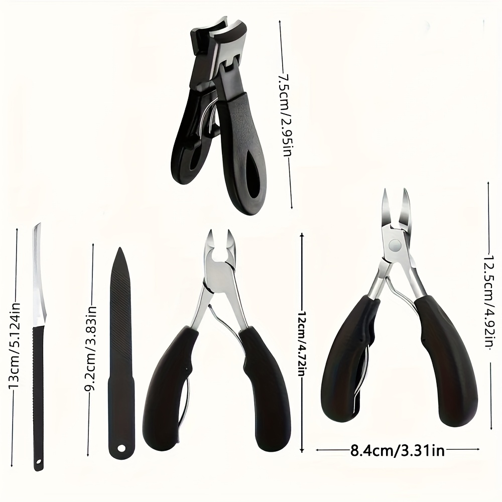 d4e7bda3-5e70-4c92-ba1a-e345946c329b.jpg 5pcs/set Nail Clippers Manicure Tool Set, Cuticle Nippers And Cutter Kit, Professional Nail Clippers Pedicure Kit, Grooming Kit for Travel, Nail Clipper Set - الصورة 1