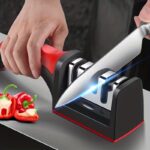 ⁦Knife Sharpener 4 Stages Professional Kitchen Knife Sharpening Stone Tungsten Diamond Ceramic Knife Sharpening Tool⁩ - الصورة ⁦2⁩