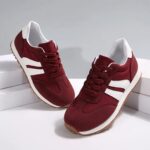 Ladies Red Soft Sole Anti-Slip Low Top Lace Up Casual Sports Shoes, Solid Color, All-Season, Fabric Synthetic Upper, Rubber Sole, Fabric Insole for Women - Image 3