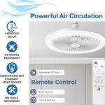 ⁦10-Inch Smart Ceiling Fan with Light, Featuring a 360° Rotating Fan Light, Three Speed Settings, And Three Color Options. It Comes with a Large Remote Control for E26/E27 Bases, Offering Dimmable Lighting from 3000K to 6500K. Ideal for Bedrooms, Kitchens,⁩ - الصورة ⁦5⁩