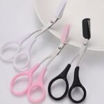 ⁦Eyebrow Scissors With Comb, Stainless Steel Scissors, Safety Eyebrow Makeup Scissors⁩ - الصورة ⁦3⁩