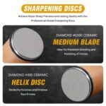 ⁦Advanced Hob Sharpener Kit - 15° & 20° Kitchen Knife's tilt diamond sharpening tool for any hardness, magnetic technology, durable wooden block design, essential kitchen equipment | Smooth wooden block design | Slanted sharpening technology⁩ - الصورة ⁦9⁩