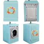 1pc Fashionable Washing Machine Cover, Oxford Fabric with Floral Pattern, Waterproof, UV, Oil-Resistant, Durable, for 8-10kg Front Load, Top Load, Front Load, Washing Machine, Dryer, Washer Dryer Combo - Image 4