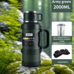 ⁦1 Large Capacity Insulated Kettle, Insulated Bucket, Insulated Cooler, Coffee Pot, Travel Kettle with Handle 316 Stainless Steel Outdoor Car Sports Double-Layer Kettle/Suitable for Outdoor Travel, Camping/Ramadan Gift⁩ - الصورة ⁦14⁩