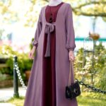 Middle Eastern Casual Long Dress Muslim Ramadan Color-Contrast Waistband Tuck-in Headed Elegant Outing Dress Abaya (without Headscarf) - Image 14